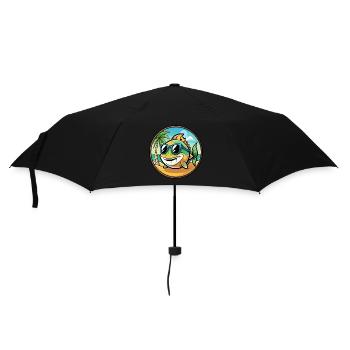 Fisch Lustige Cartoon Sommer Strand Sonnenbrille Aufkleber - Regenschirm (klein) - Schwarz - Vorne