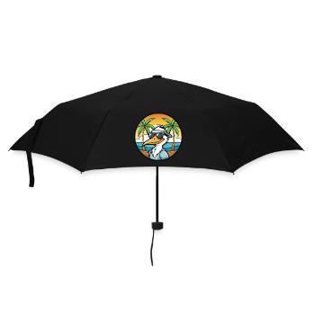 Pelikan Lustige Cartoon Sommer Strand Sonnenbrille Cool - Regenschirm (klein) - Schwarz - Vorne
