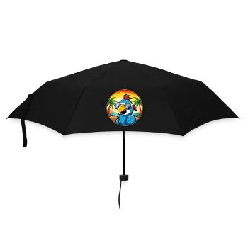 Papagei Lustige Cartoon Sommer Strand Sonnenbrille Cool - Regenschirm (klein) - Schwarz - Vorne