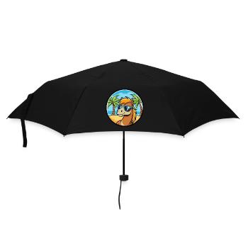 Pony Lustige Cartoon Sommer Strand Sonnenbrille Aufkleber - Regenschirm (klein) - Schwarz - Vorne