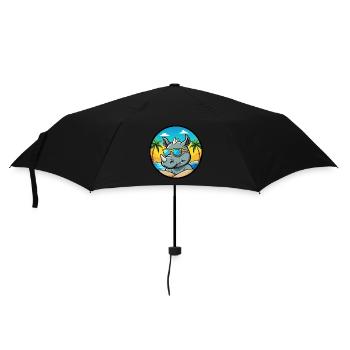 Rhino Drôle Dessin Animé Plage D’été Lunettes De Soleil Cool - Parapluie standard - noir - Devant