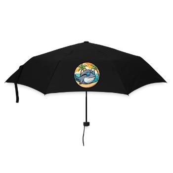 Baleine Drôle Dessin Animé Plage D’été Lunettes De Soleil Cool - Parapluie standard - noir - Devant