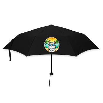 Forêt norvégienne Race Dessin animé Lunettes de soleil Plage - Parapluie standard - noir - Devant