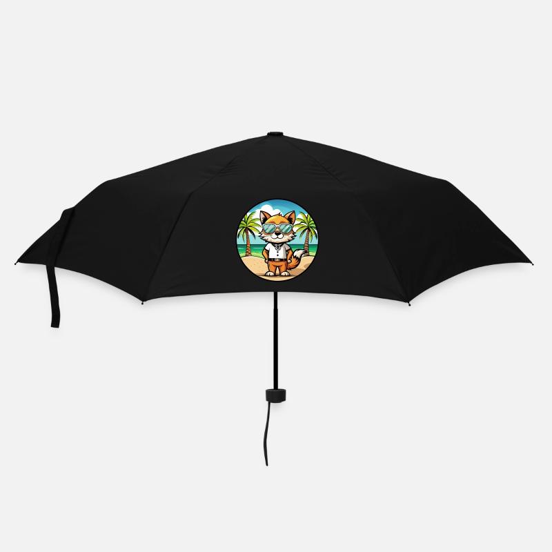 Javanische Katzenrasse Cartoon Sonnenbrille Strand - Regenschirm (klein) - Schwarz