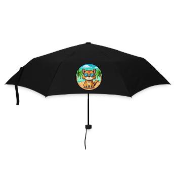 Munchkin Katzenrasse Cartoon Sonnenbrille Strand - Regenschirm (klein) - Schwarz - Vorne