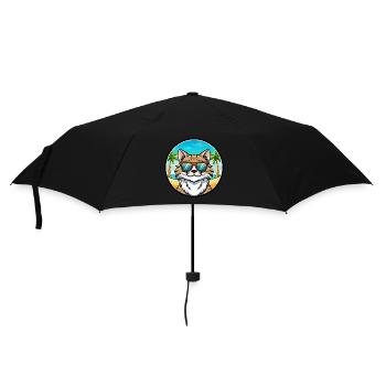 Maine Coon Cat Breed Cartoon Sunglasses Beach - Umbrella (small) - black - Front