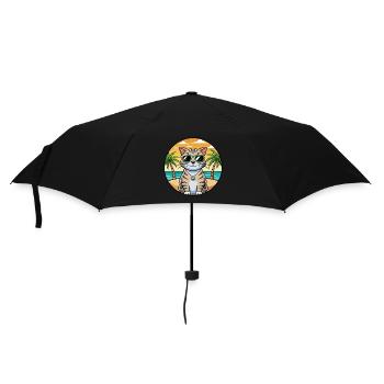 Scottish Fold Shorthair Cat Breed Cartoon Beach - Parapluie standard - noir - Devant