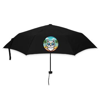 Lunettes de soleil de plage de race de chat angora turc - Parapluie standard - noir - Devant