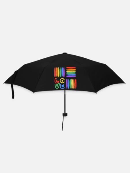 Regenbogen-Liebe Pinselkunst - Regenschirm (klein) - Schwarz