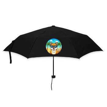 Akita Dog Breed Cartoon Sunglasses Beach - Umbrella (small) - black - Front