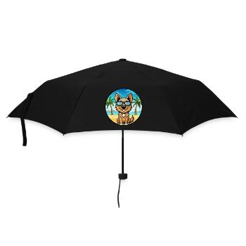 Bohemian Shepherd Dog Breed Cartoon Sunglass Beach - Umbrella (small) - black - Front