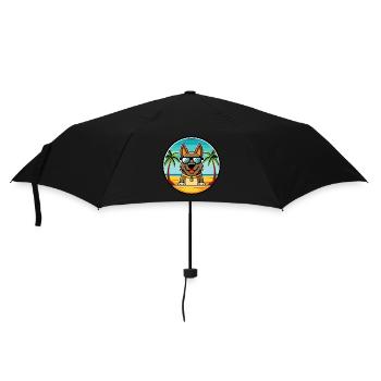 Deutsche Bracke Hunderasse Cartoon Sonnenbrille Strand - Regenschirm (klein) - Schwarz - Vorne