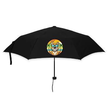 Laufhund Hunderasse Cartoon Sonnenbrille Strand - Regenschirm (klein) - Schwarz - Vorne