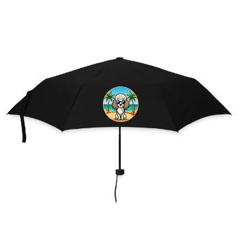 Caniche miniature Chien Race Dessin Animé Lunettes De Soleil Plage - Parapluie standard - noir - Devant