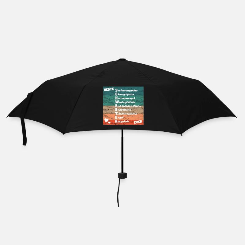 beste Schwester ever Die beste Schwester der Welt - Regenschirm (klein) - Schwarz