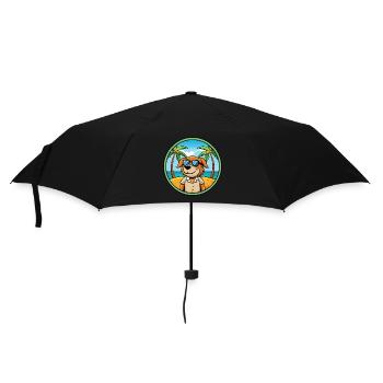Poitevin Hound Hund Rasse Cartoon Sonnenbrille Strand - Regenschirm (klein) - Schwarz - Vorne