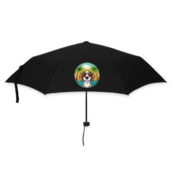 Treeing Walker Coonhound Dog Breed Cartoon Beach - Umbrella (small) - black - Front