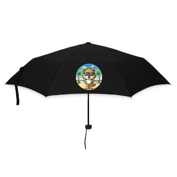 Toy German Spitz Dog Breed Cartoon Sunglass Beach - Umbrella (small) - black - Front