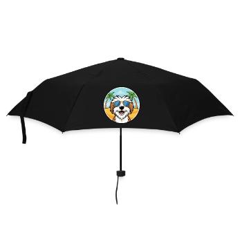 Tibetan Terrier Dog Breed Cartoon Sunglasses Beach - Umbrella (small) - black - Front