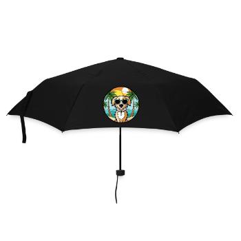 Alpine Spaniel Dog Breed Cartoon Sunglasses Beach - Umbrella (small) - black - Front
