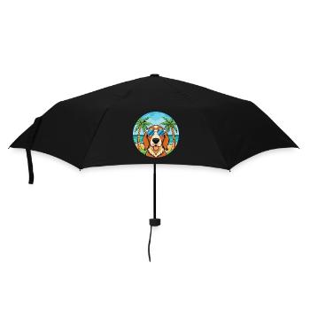 Basset Fauve De Bretagne Dog Breed Cartoon Beach - Umbrella (small) - black - Front