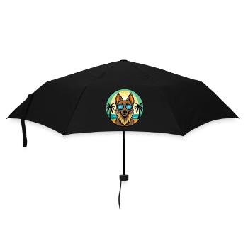 Chien de berger belge race dessin animé lunettes de soleil plage - Parapluie standard - noir - Devant