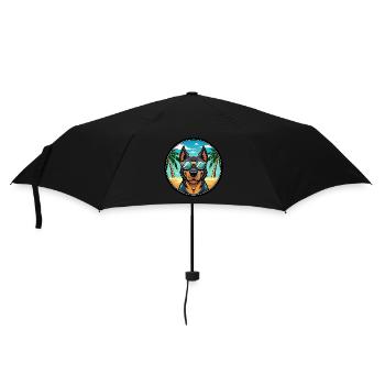 Beauceron Hunderasse Cartoon Sonnenbrille Strand - Regenschirm (klein) - Schwarz - Vorne