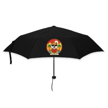 Chinesische kaiserliche Hunderasse Cartoon Sonnenbrille Strand - Regenschirm (klein) - Schwarz - Vorne