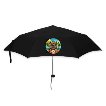 Bordeauxdogge Hunderasse Cartoon Sonnenbrille Strand - Regenschirm (klein) - Schwarz - Vorne