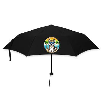 Ostsibirische Laika-Hunderasse Cartoon-Sonnenbrille - Regenschirm (klein) - Schwarz - Vorne