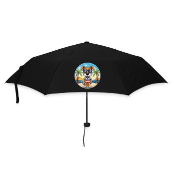 Französische Tricolor Hound Rasse Cartoon Sonnenbrille - Regenschirm (klein) - Schwarz - Vorne