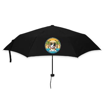 Estnischer Windhund Rasse Cartoon Sonnenbrille Strand - Regenschirm (klein) - Schwarz - Vorne