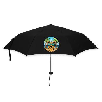 Hovawart Hunderasse Cartoon Sonnenbrille Strand - Regenschirm (klein) - Schwarz - Vorne