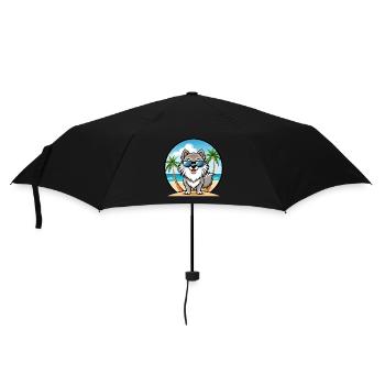 Keeshond Dog Breed Cartoon Sunglasses Beach - Umbrella (small) - black - Front