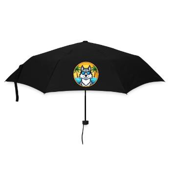 Husky Dog Breed Cartoon Sunglasses Beach - Umbrella (small) - black - Front