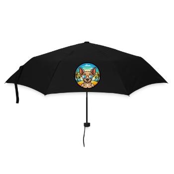 Mexican Hairless Dog Breed Cartoon Sunglass Beach - Umbrella (small) - black - Front