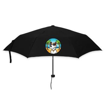 Parson Russell Terrier Hunderasse Cartoon Beach - Regenschirm (klein) - Schwarz - Vorne