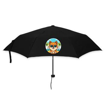 Poméranie Spitz allemand race de chien Cartoon Beach - Parapluie standard - noir - Devant