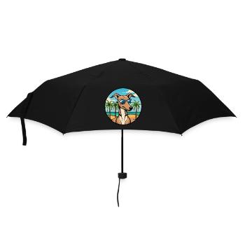Rampur Greyhound Chien Race Dessin Animé Lunettes De Soleil Plage - Parapluie standard - noir - Devant