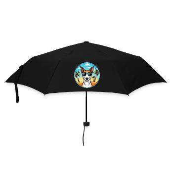 Smooth Fox Terrier Hunderasse Cartoon Sonnenbrille - Regenschirm (klein) - Schwarz - Vorne