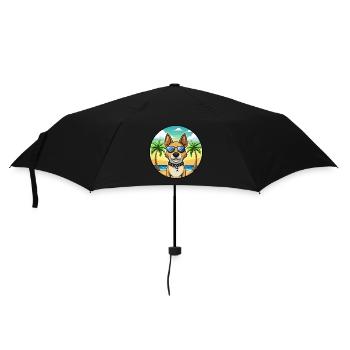 Portuguese Cattle Dog Breed Cartoon Sunglass Beach - Umbrella (small) - black - Front