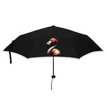 flamant rose dessin animé personnage animal de compagnie coloré - Parapluie standard - noir - Devant