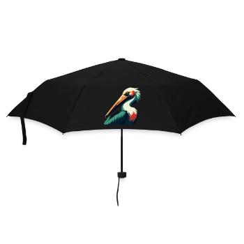 Pélican Dessin animé Personnage Animal de compagnie coloré - Parapluie standard - noir - Devant