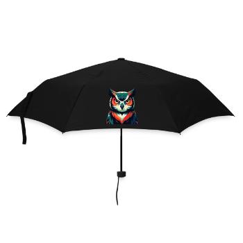 Owl Cartoon Character Colorful Pet Animal - Umbrella (small) - black - Front
