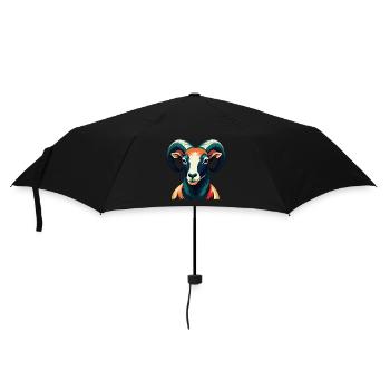 Bélier Dessin animé Personnage Animal de compagnie coloré - Parapluie standard - noir - Devant