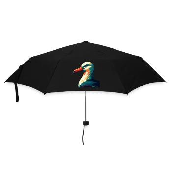 Albatross Zeichentrickfigur Buntes Haustier Tier - Regenschirm (klein) - Schwarz - Vorne