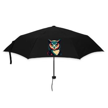 hibou personnage de dessin animé animal de compagnie coloré - Parapluie standard - noir - Devant