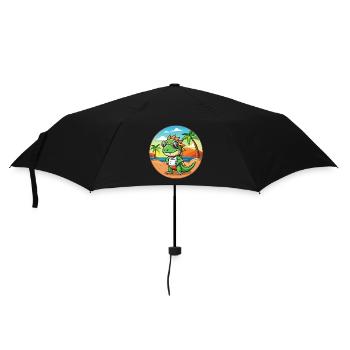 Iguana Funny Cartoon Summer Beach Sunglasses - Umbrella (small) - black - Front