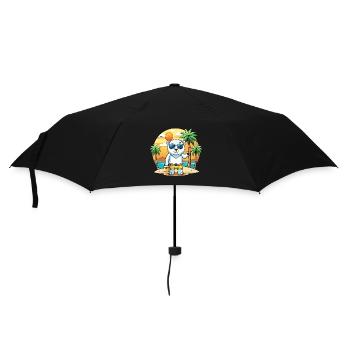 Polar Bear Funny Cartoon Summer Beach Sunglasses - Umbrella (small) - black - Front