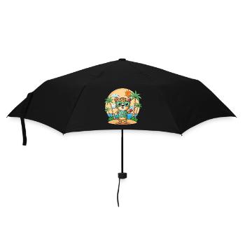 Léopard drôle dessin animé d’été plage lunettes de soleil - Parapluie standard - noir - Devant